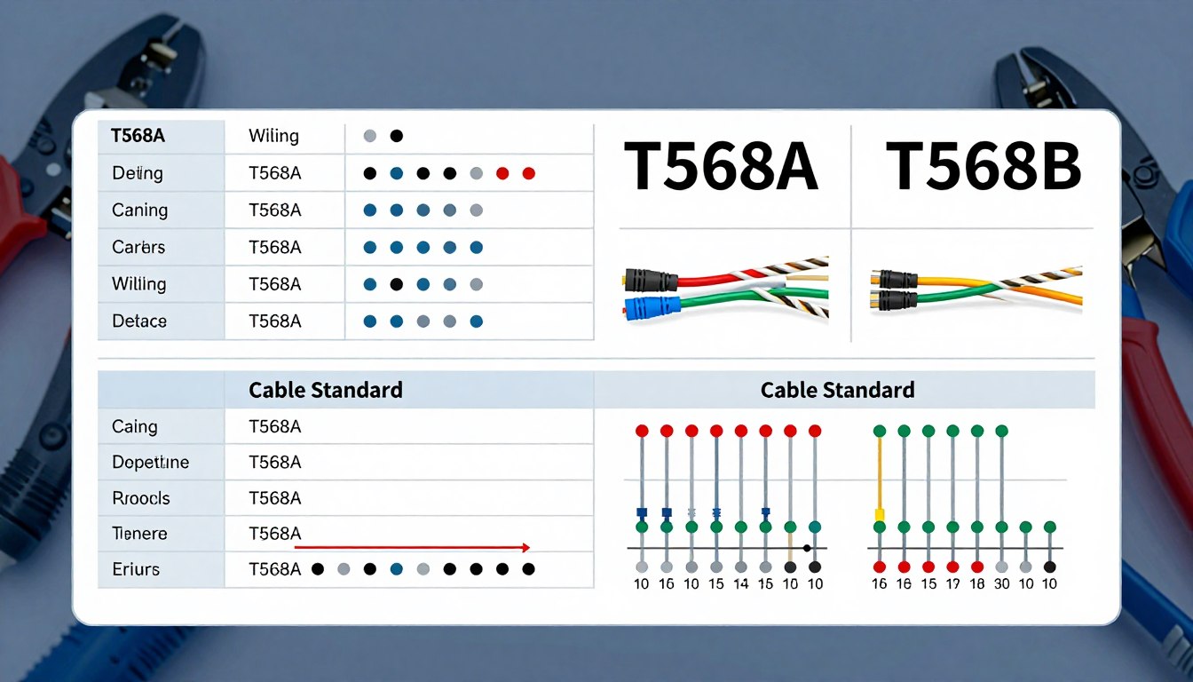 T568A T568B;câblage RJ45 norme;erreur câblage réseau
