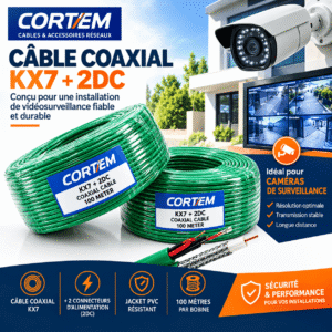 Câble coaxial CORTEM KX7 CCTV