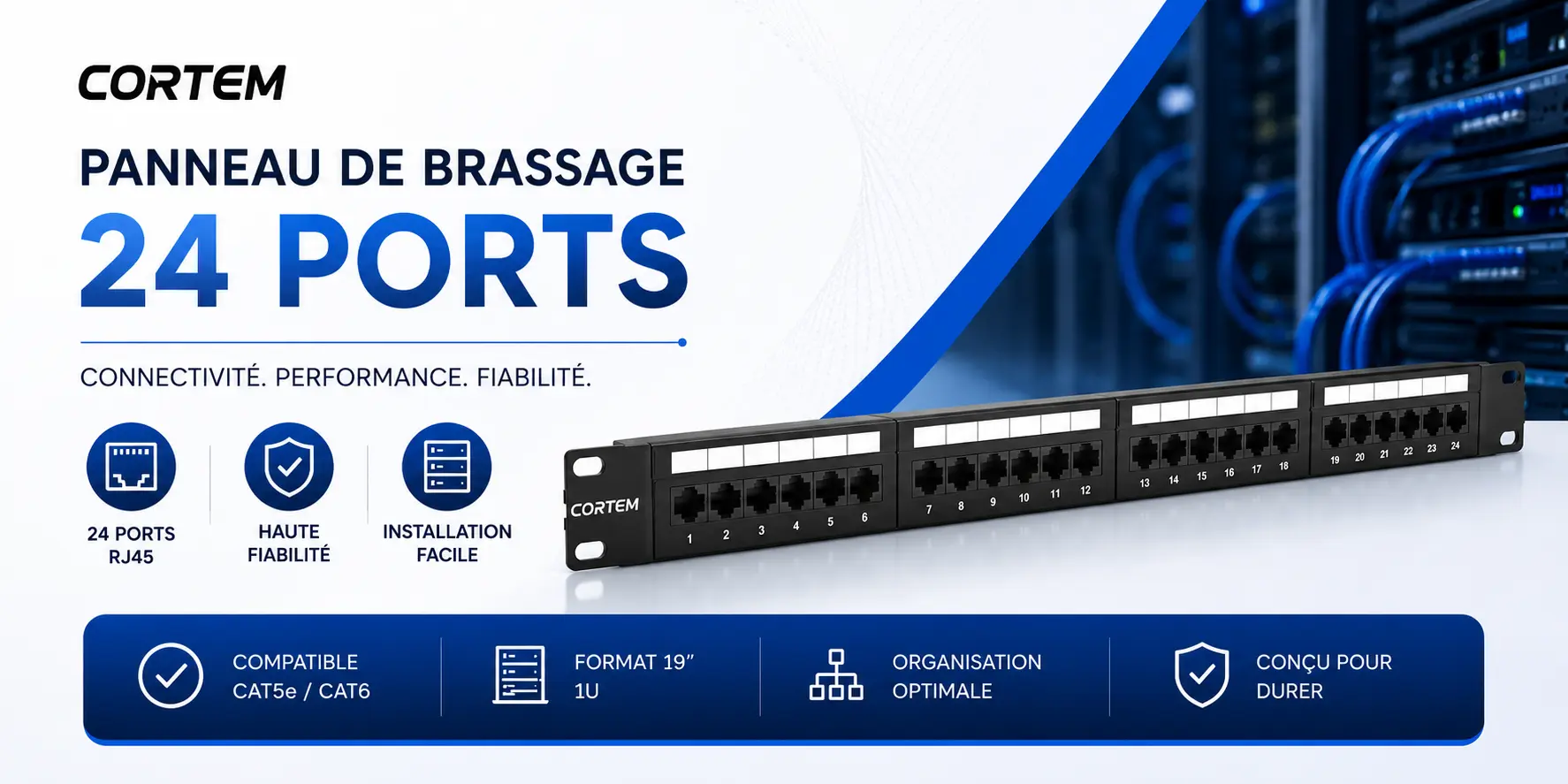 Câble réseau CORTEM CAT6 UTP 305 mètres