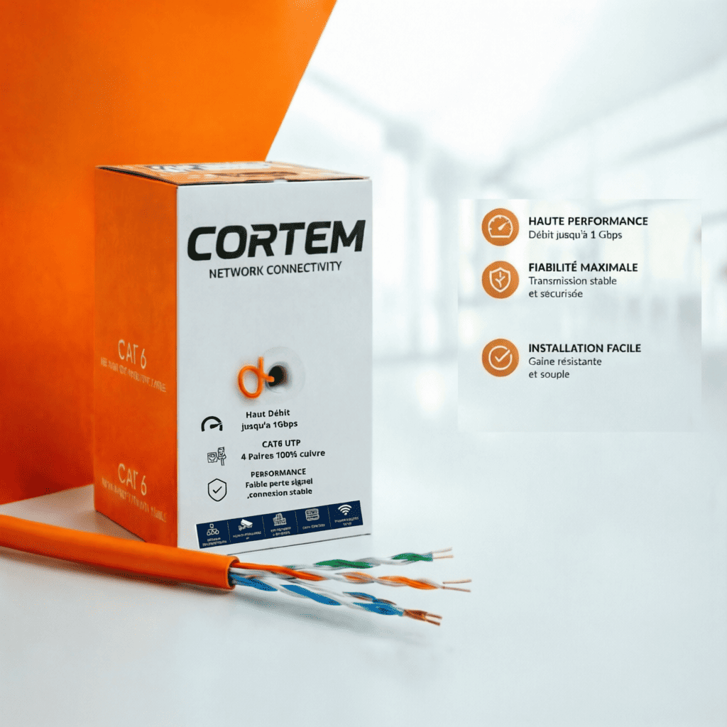 Câble réseau CORTEM CAT6 UTP 305 mètres